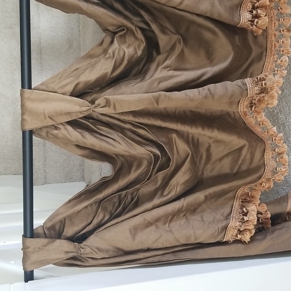 Bronze Brown Tabbed Swag Valance - Picture 2 of 3